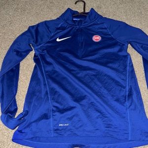 Authentic Nike Detroit Pistons NBA Dri-Fit 1/2 Zip Tech Jacket Women's S